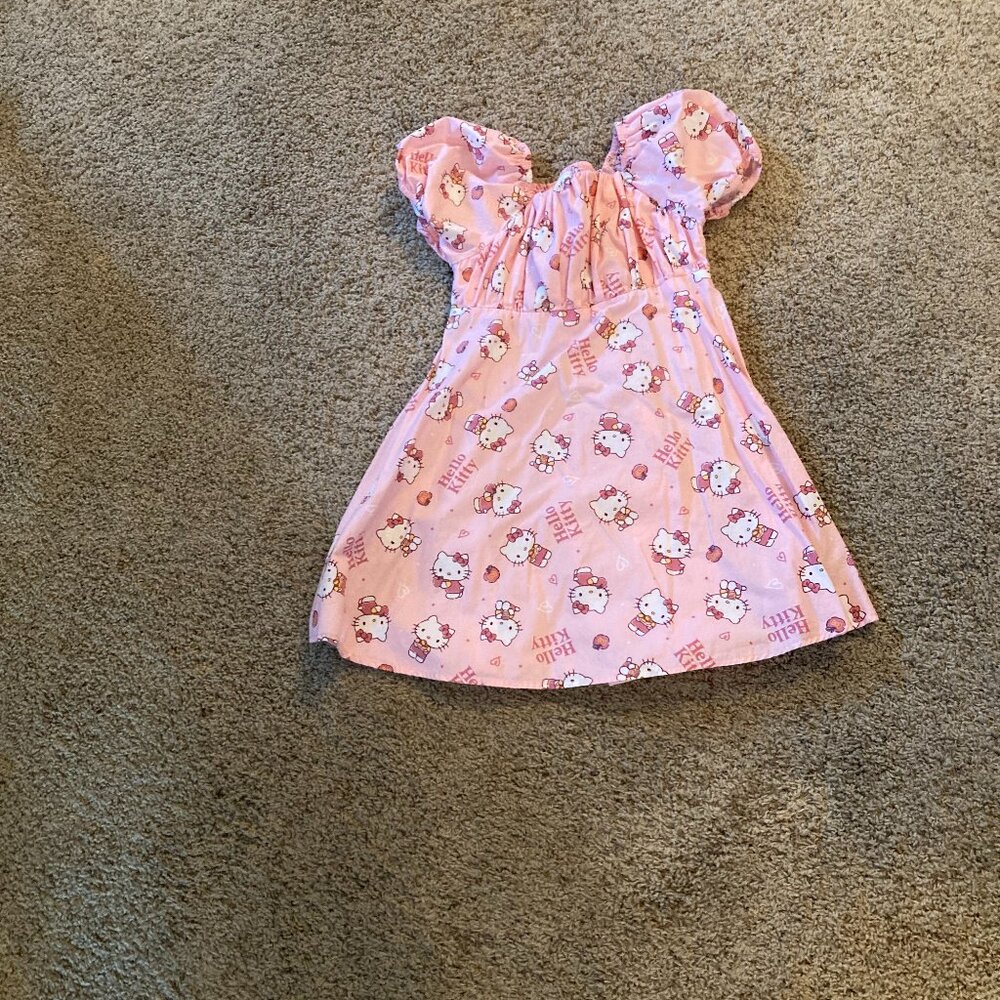 Hello Kitty pink girls dress sz 10-12 large